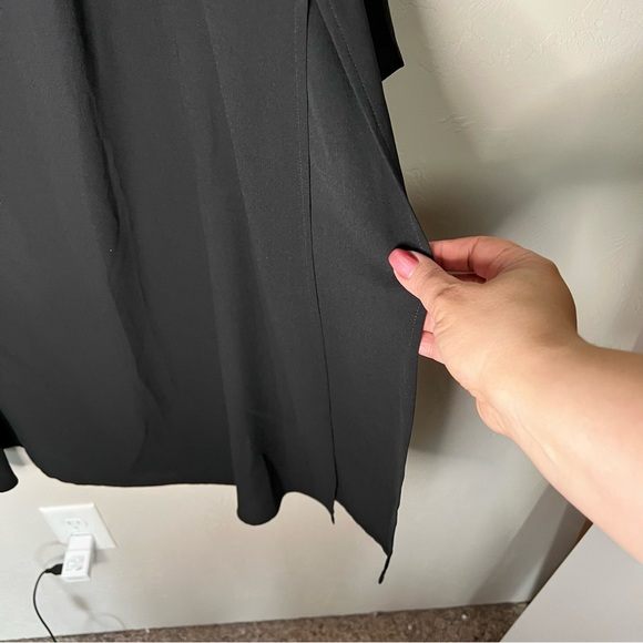 Eileen Fisher Black 100% Silk Bateau High Side Slits Long Tunic Lagenlook Top - Picture 8 of 10